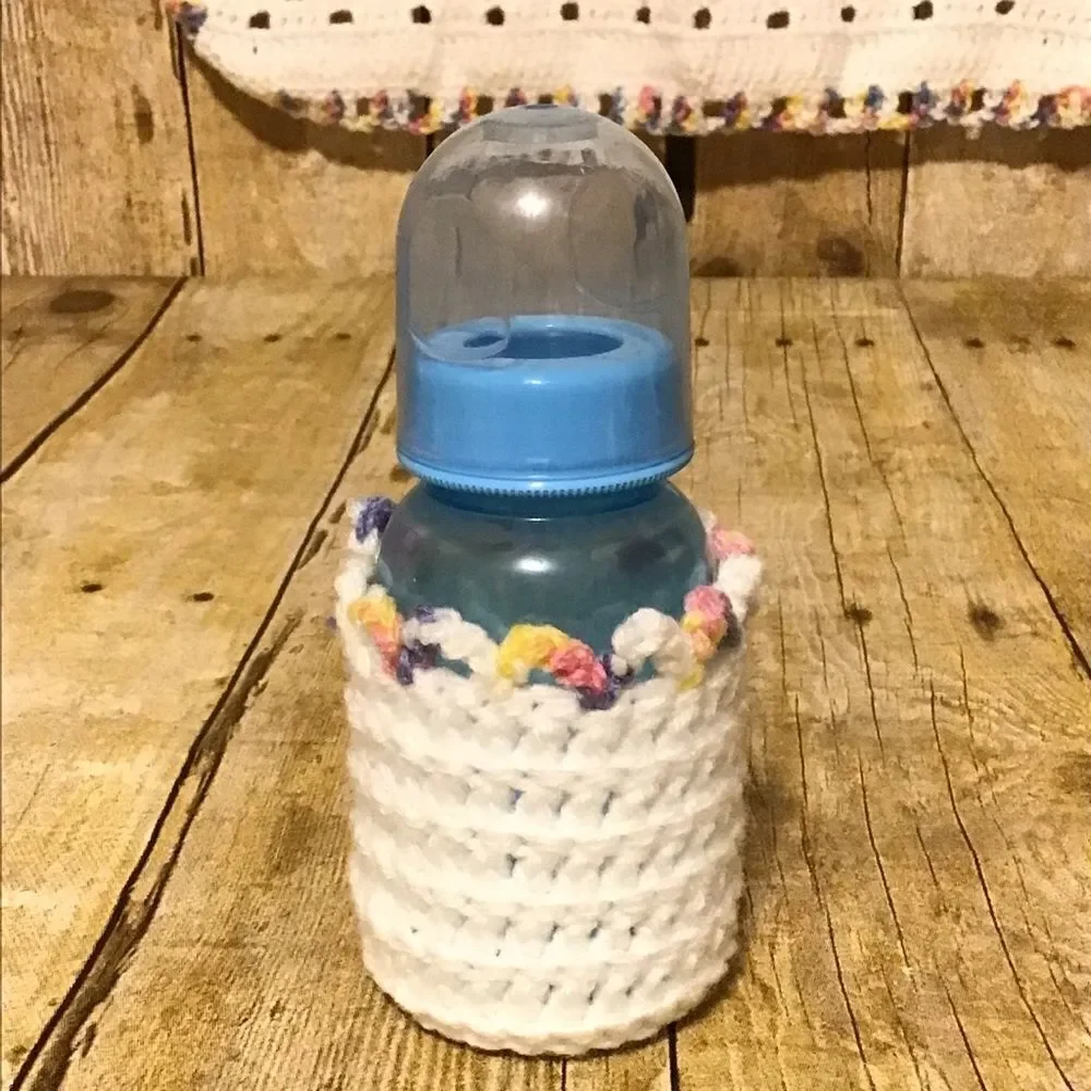 Handmade Crochet‎ Infant Carrier Blanket + Bottle Cover